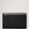 Gefaltete Mehrfach-Kartenbrieftasche, schwarz, klein, klassisches Narbenmuster Gefaltete Mehrfach-Kartenbrieftasche, schwarz, klein, klassisches Narbenmuster