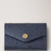 Gefaltete Mehrfach-Kartenbrieftasche Stormy Blue Ostrich Damen Gefaltete Mehrfach-Kartenbrieftasche Stormy Blue Ostrich Damen
