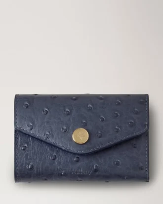 Gefaltete Mehrfach-Kartenbrieftasche Stormy Blue Ostrich Damen