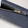Gefaltete Mehrfach-Kartenbrieftasche Stormy Blue Ostrich Damen Gefaltete Mehrfach-Kartenbrieftasche Stormy Blue Ostrich Damen