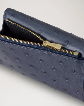 Gefaltete Mehrfach-Kartenbrieftasche Stormy Blue Ostrich Damen