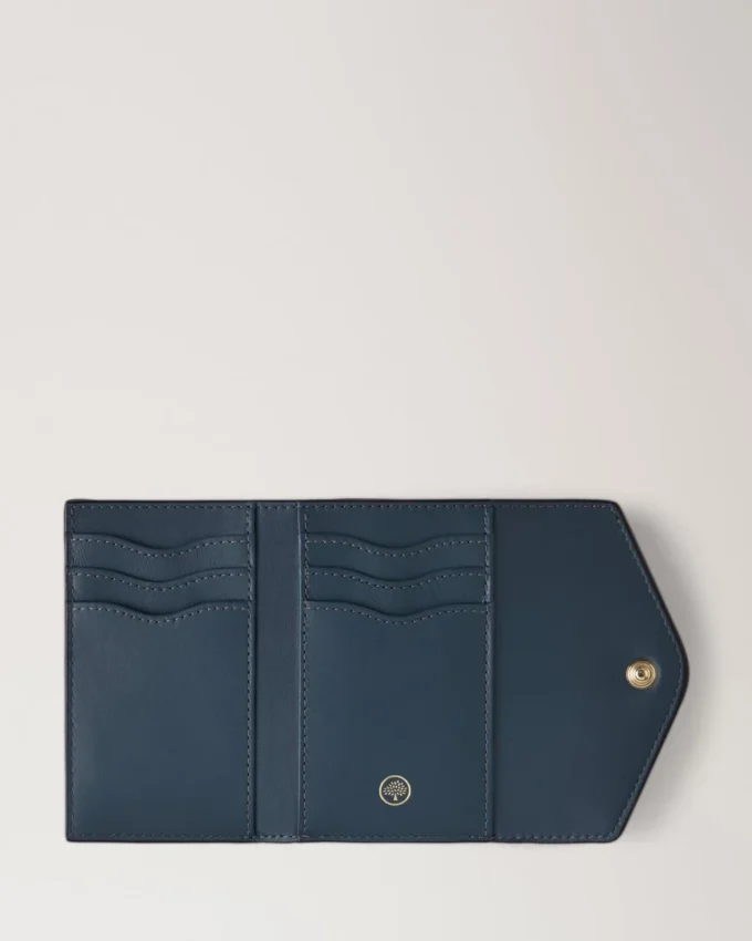 Gefaltete Mehrfach-Kartenbrieftasche Stormy Blue Ostrich Damen Gefaltete Mehrfach-Kartenbrieftasche Stormy Blue Ostrich Damen