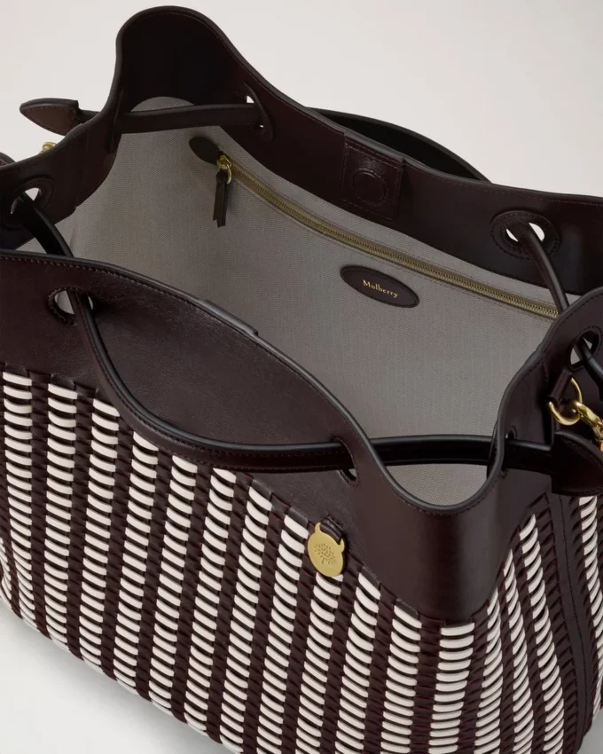 Gewebte Tragetasche Ebony & Eggshell Gewebte Ledergeschenke für Sie