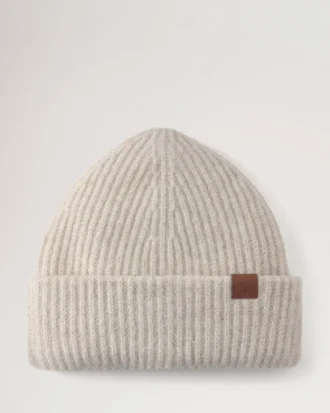 Grob gestrickte Mütze aus Lammwolle in Oat für Herren Grob gestrickte Mütze aus Lammwolle in Oat für Herren