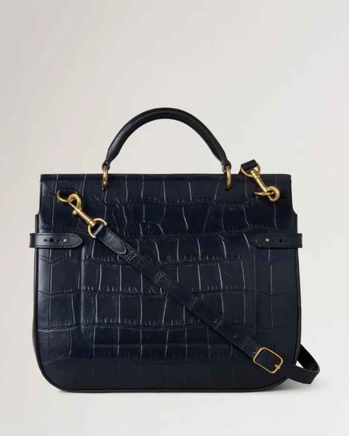 Große Amberley-Handtasche mit Tragegriff „Night Sky“ in mattem Big Croc Große Amberley-Handtasche mit Tragegriff „Night Sky“ in mattem Big Croc