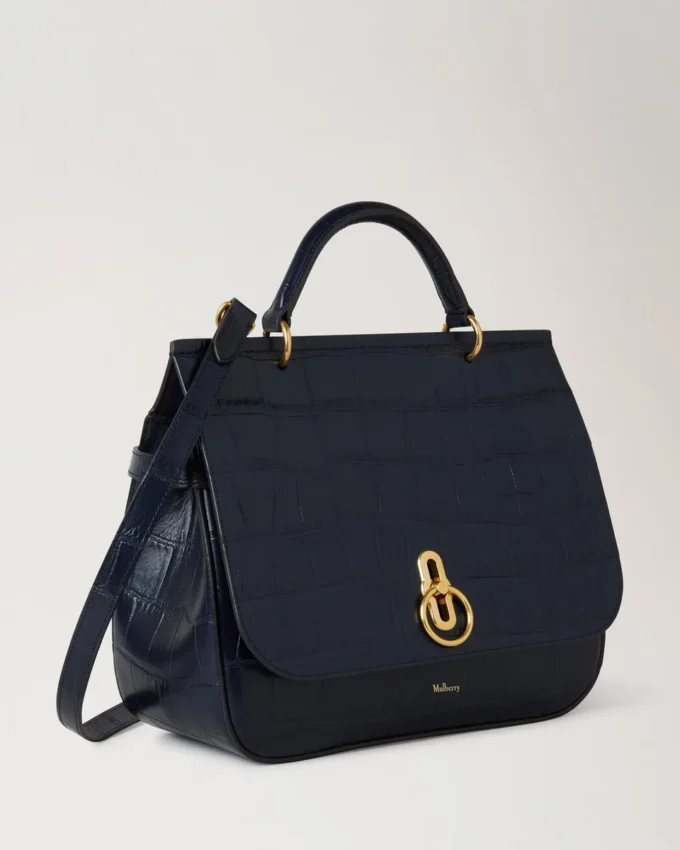Große Amberley-Handtasche mit Tragegriff „Night Sky“ in mattem Big Croc Große Amberley-Handtasche mit Tragegriff „Night Sky“ in mattem Big Croc