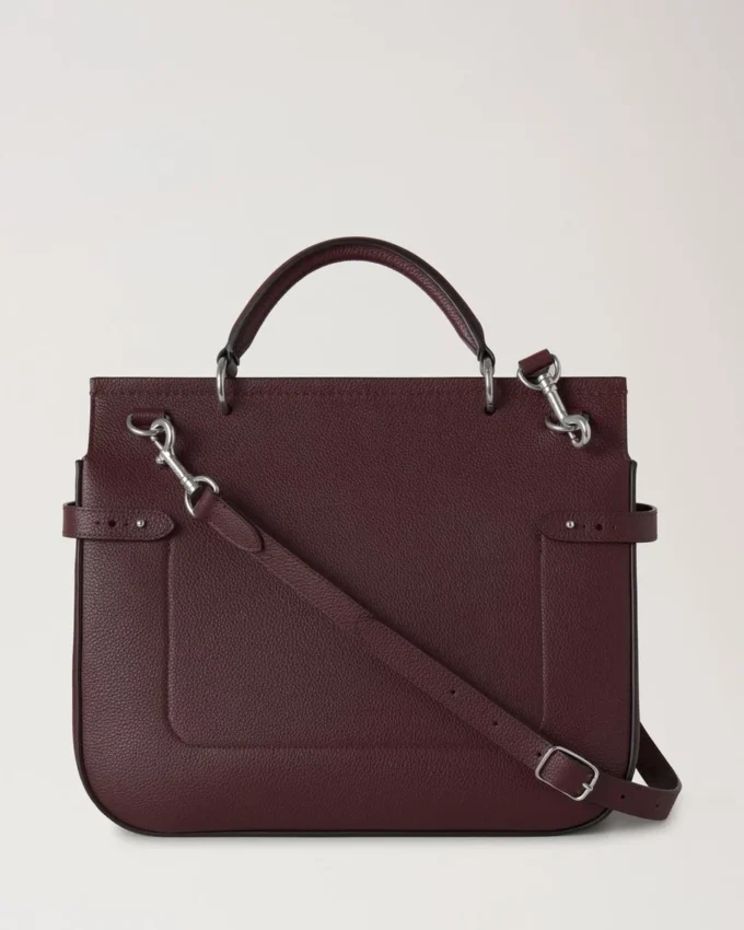 Große Amberley-Tasche mit Tragegriff, Black Cherry, Small Classic Grain
