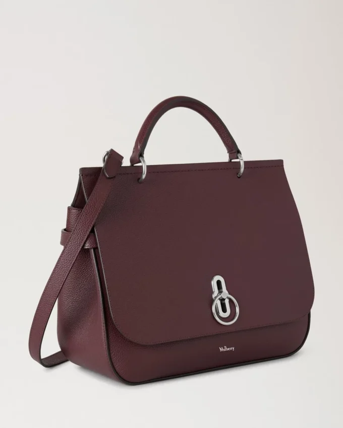 Große Amberley-Tasche mit Tragegriff, Black Cherry, Small Classic Grain