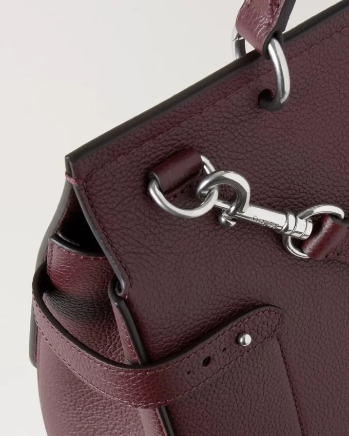 Große Amberley-Tasche mit Tragegriff, Black Cherry, Small Classic Grain