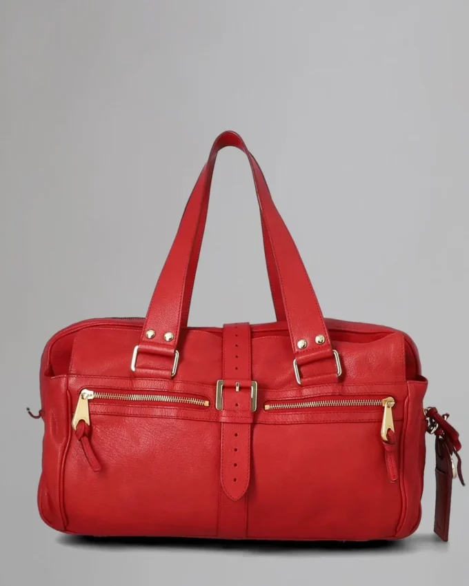 Große Mabel Secondhand-Taschen aus weichem Ziegenleder in Rot