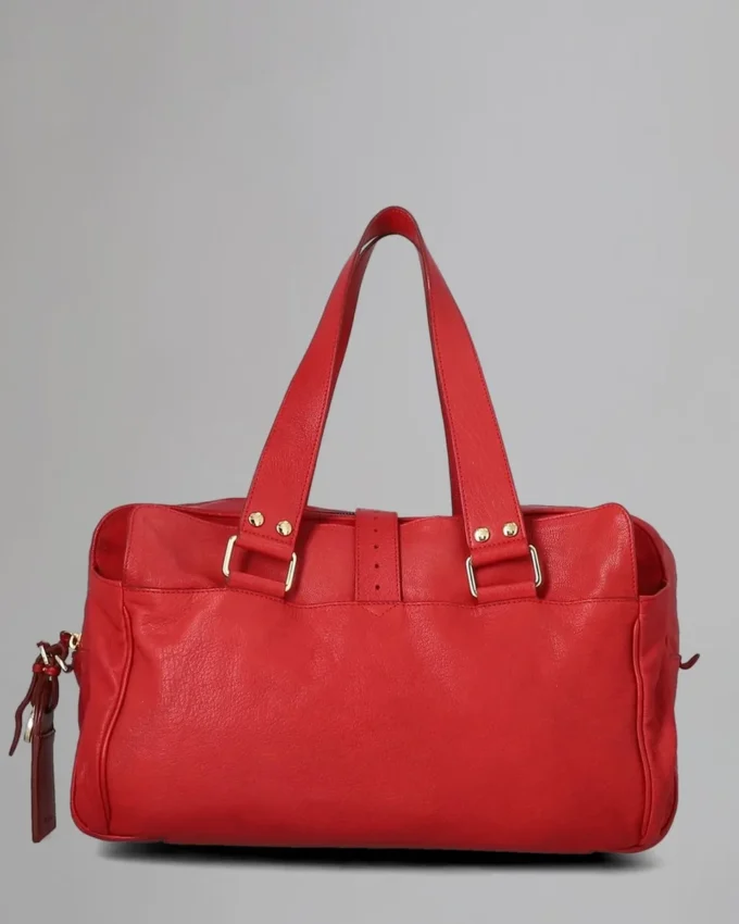Große Mabel Secondhand-Taschen aus weichem Ziegenleder in Rot