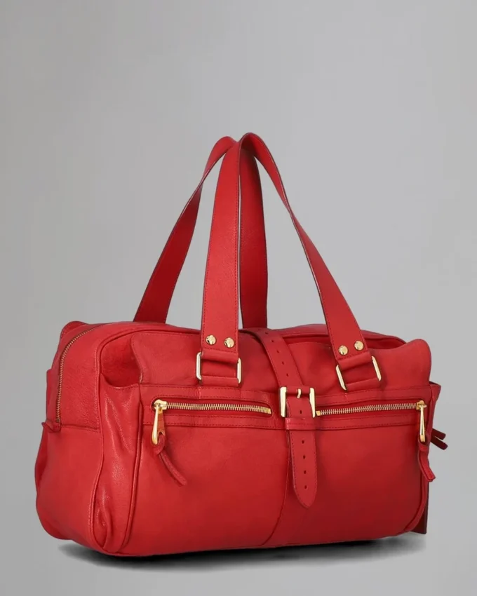 Große Mabel Secondhand-Taschen aus weichem Ziegenleder in Rot