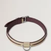 Großes Lederhalsband Dune & Oxblood Small Classic Grain