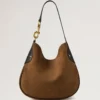 Hackney-Umhängetasche aus Vintage-Eichen-Wildleder für Damen Hackney-Umhängetasche aus Vintage-Eichen-Wildleder für Damen