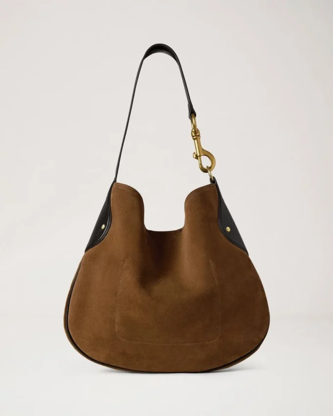 Hackney-Umhängetasche aus Vintage-Eichen-Wildleder für Damen Hackney-Umhängetasche aus Vintage-Eichen-Wildleder für Damen