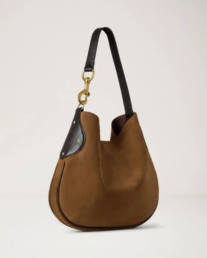 Hackney-Umhängetasche aus Vintage-Eichen-Wildleder für Damen Hackney-Umhängetasche aus Vintage-Eichen-Wildleder für Damen