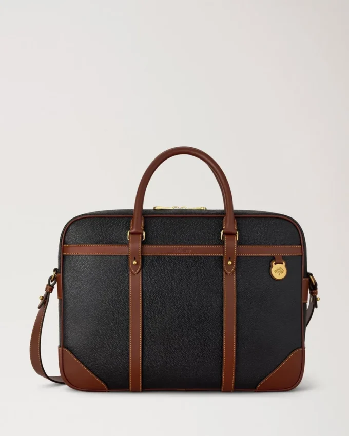 Heritage Aktentasche Schwarz & Cognac Bio-basiertes Scotchgrain