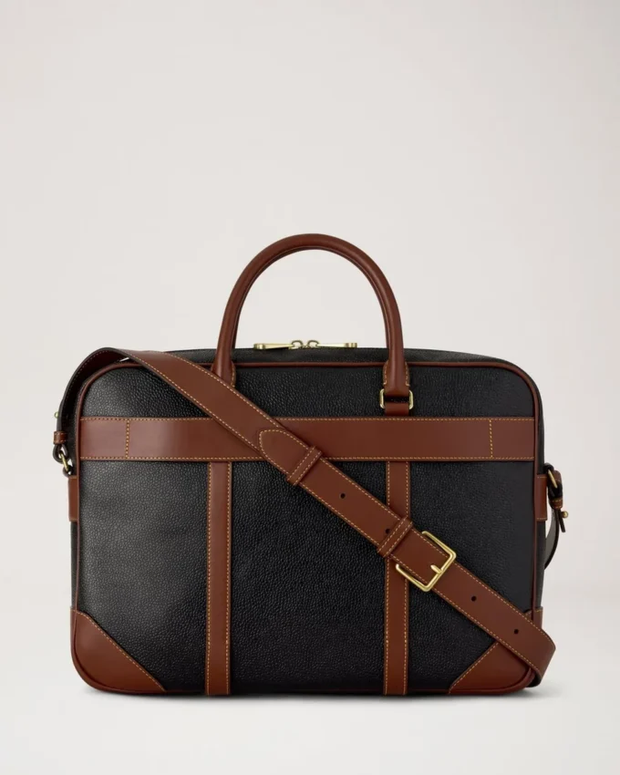 Heritage Aktentasche Schwarz & Cognac Bio-basiertes Scotchgrain