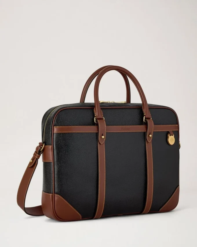 Heritage Aktentasche Schwarz & Cognac Bio-basiertes Scotchgrain