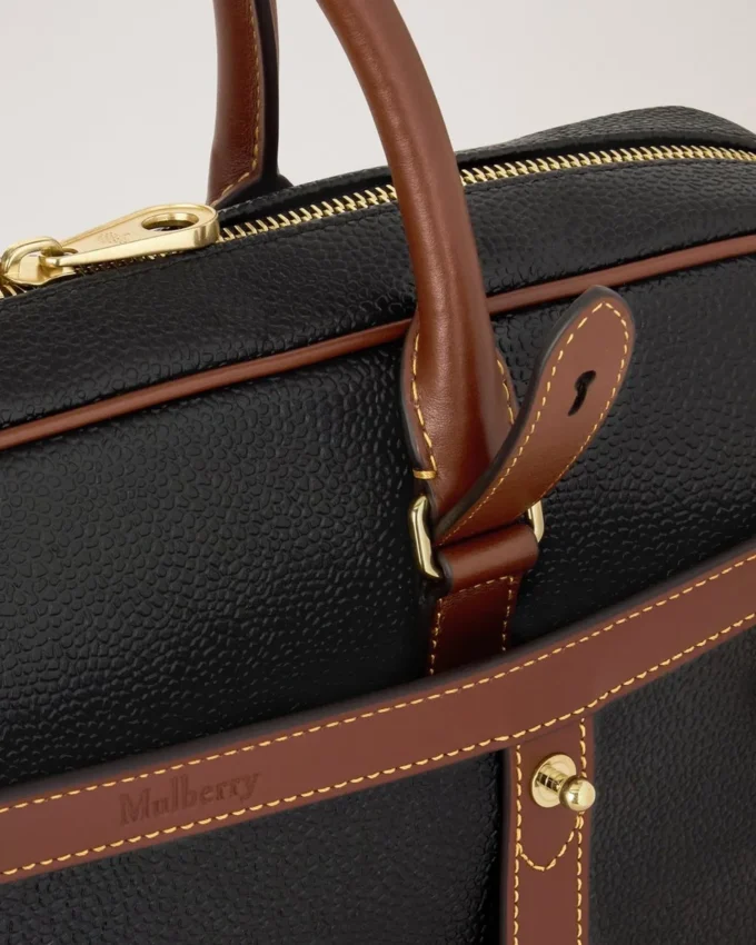 Heritage Aktentasche Schwarz & Cognac Bio-basiertes Scotchgrain