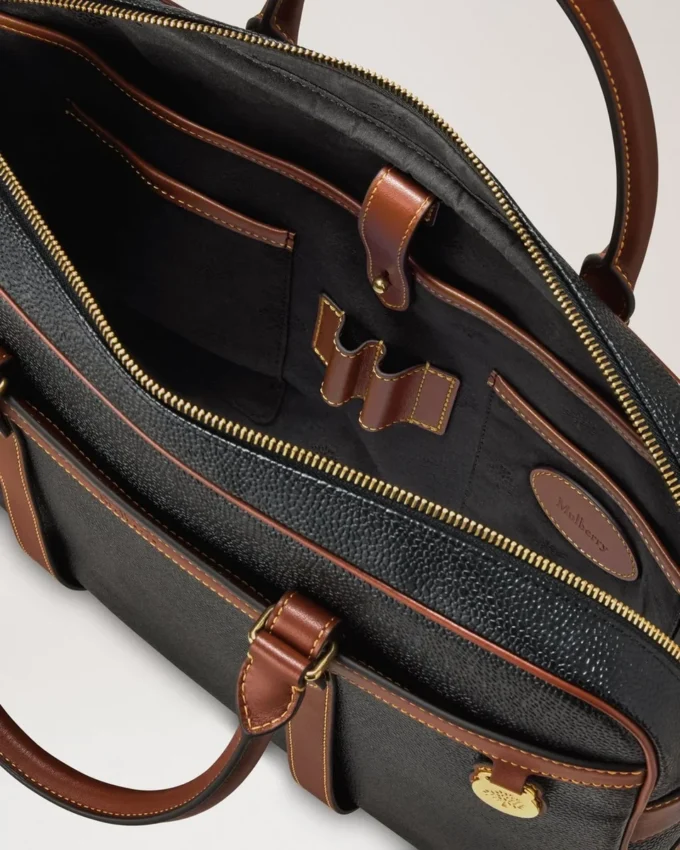 Heritage Aktentasche Schwarz & Cognac Bio-basiertes Scotchgrain