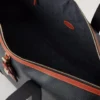 Heritage Medium Clipper Schwarz & Cognac bedrucktes Bioveg Scotchgrain & glattes Kalbsleder Heritage Medium Clipper Schwarz & Cognac bedrucktes Bioveg Scotchgrain & glattes Kalbsleder