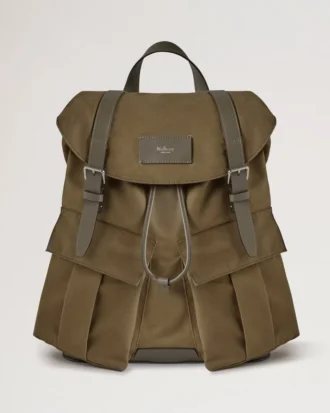 Heritage Rucksack aus gewachster Baumwolle, dunkelgrün, Damen