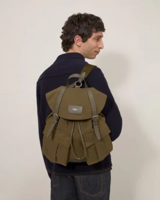 Heritage Rucksack aus gewachster Baumwolle, dunkelgrün, Damen