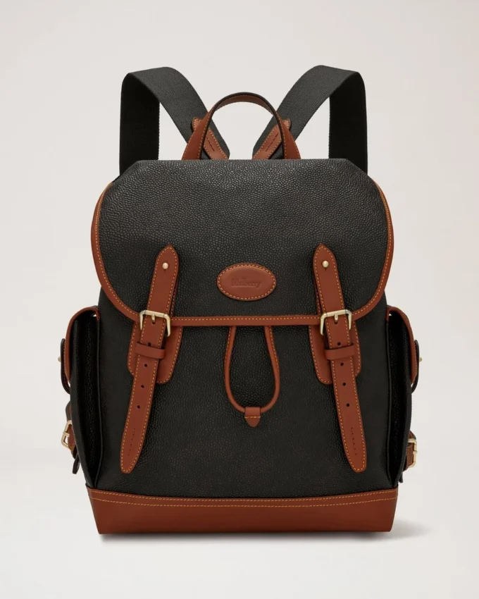 Heritage Rucksack Schwarz & Cognac Bioveg Scotchgrain Heritage Rucksack Schwarz & Cognac Bioveg Scotchgrain