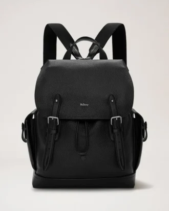 Heritage Rucksack Schwarz Naturgenarbtes Leder Herren