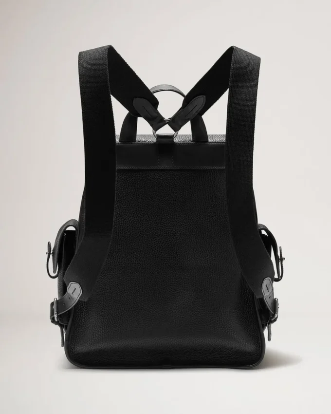 Heritage Rucksack Schwarz Naturgenarbtes Leder Herren