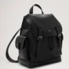 Heritage Rucksack Schwarz Naturgenarbtes Leder Herren