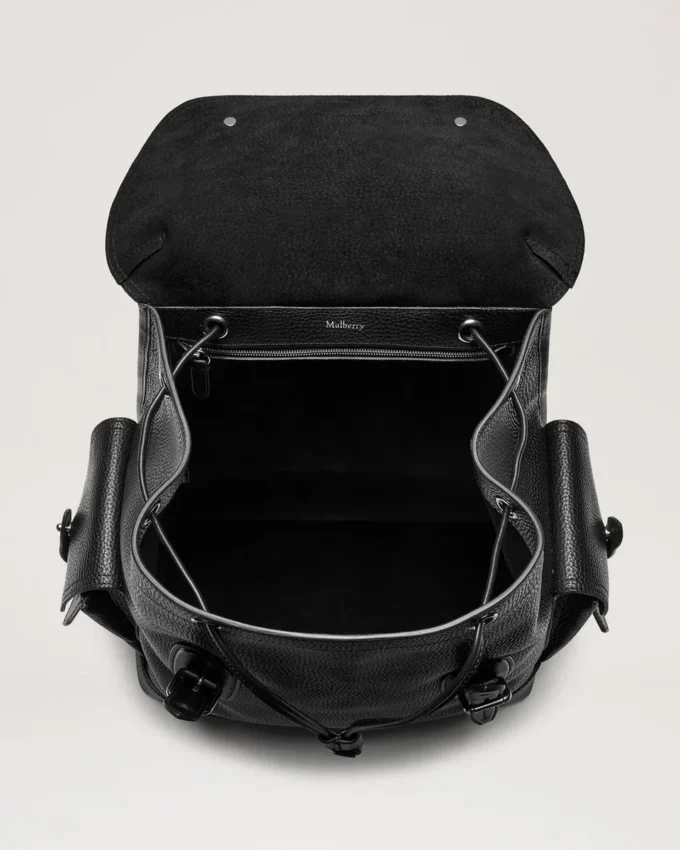Heritage Rucksack Schwarz Naturgenarbtes Leder Herren