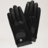 Herren-Motorradhandschuhe Schwarz Glattes Nappaleder Schals & Mützen