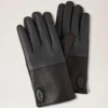 Herren-Touchscreen-Lederhandschuhe aus schwarzem und anthrazitfarbenem Leder Herren-Touchscreen-Lederhandschuhe aus schwarzem und anthrazitfarbenem Leder