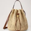 Häkel-Beuteltasche aus natürlicher Häkel-Raffia – Sommerkollektion