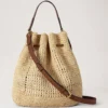 Häkel-Beuteltasche aus natürlicher Häkel-Raffia – Sommerkollektion