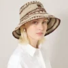 Häkel-Bucket-Hat Beige & Eiche Papier-Raffia Herren Häkel-Bucket-Hat Beige & Eiche Papier-Raffia Herren