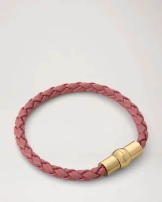 Iris-Armband Pink Scrumpy Small Klassisches Narbleder & plattierter Edelstahl