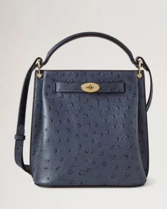 Islington Bucket Stormy Blue Ostrich Taschen