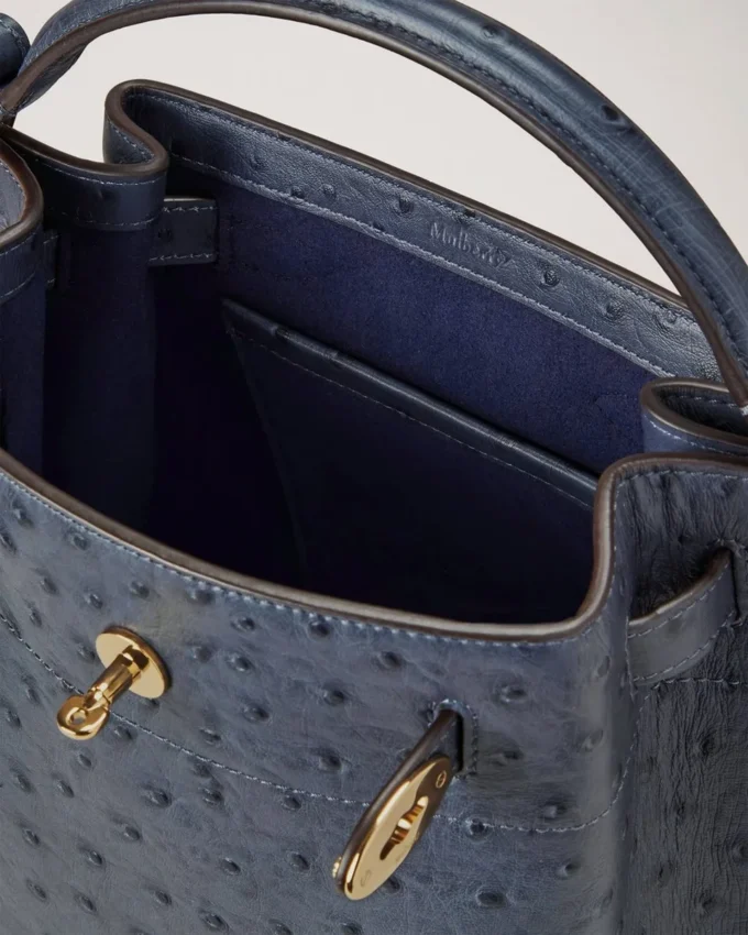 Islington Bucket Stormy Blue Ostrich Taschen Islington Bucket Stormy Blue Ostrich Taschen