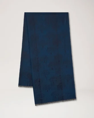 Karierter rechteckiger Schal mit Baummotiv „Night Sky“ aus Wollmischung Karierter rechteckiger Schal mit Baummotiv „Night Sky“ aus Wollmischung