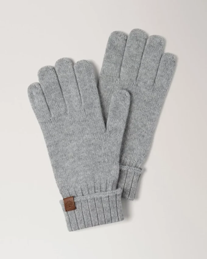 Kaschmirhandschuhe Grau meliert Kaschmir Herren