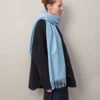 Kaschmirschal Popeline Blau Kaschmirwolle Damen Kaschmirschal Popeline Blau Kaschmirwolle Damen