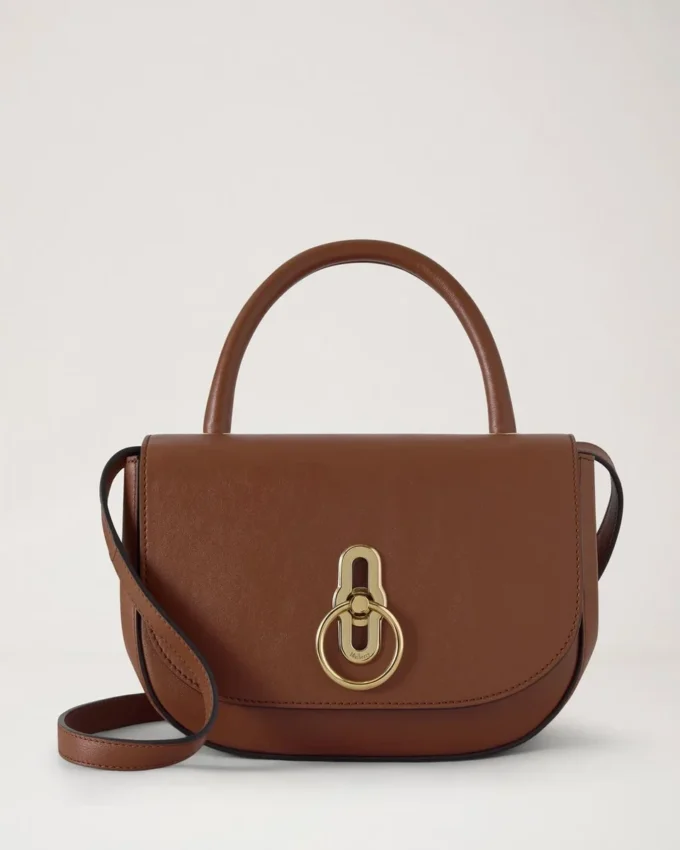 Kleine Amberley-Tasche mit Tragegriff aus geschmeidigem, glattem Eichenleder Kleine Amberley-Tasche mit Tragegriff aus geschmeidigem, glattem Eichenleder