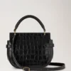Kleine Amberley-Tasche mit Tragegriff, schwarz, glänzendes kleines Krokodilleder Kleine Amberley-Tasche mit Tragegriff, schwarz, glänzendes kleines Krokodilleder