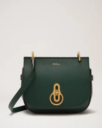 Kleine Amberley-Umhängetasche in Mulberry Green, kleine klassische Narbung