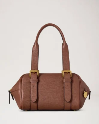 Kleine Boston-Tasche aus hellem Eichenholz mit Heavy Grain-Narbung – Geschenke