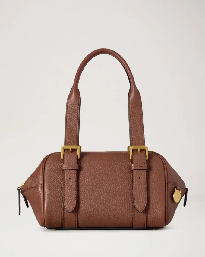 Kleine Boston-Tasche aus hellem Eichenholz mit Heavy Grain-Narbung – Geschenke Kleine Boston-Tasche aus hellem Eichenholz mit Heavy Grain-Narbung – Geschenke