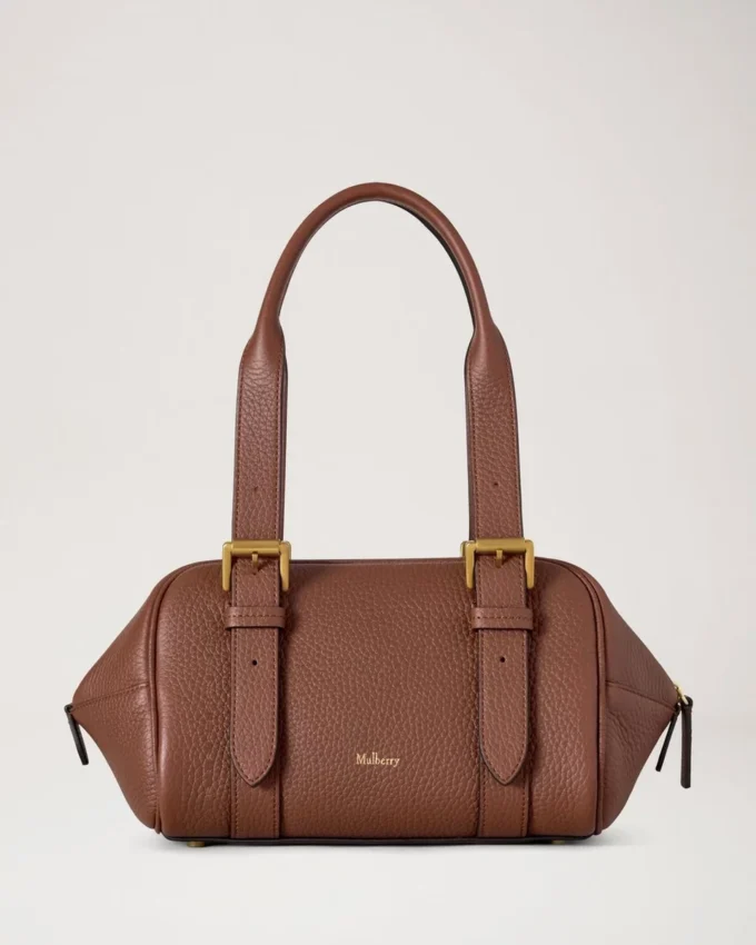 Kleine Boston-Tasche aus hellem Eichenholz mit Heavy Grain-Narbung – Geschenke Kleine Boston-Tasche aus hellem Eichenholz mit Heavy Grain-Narbung – Geschenke